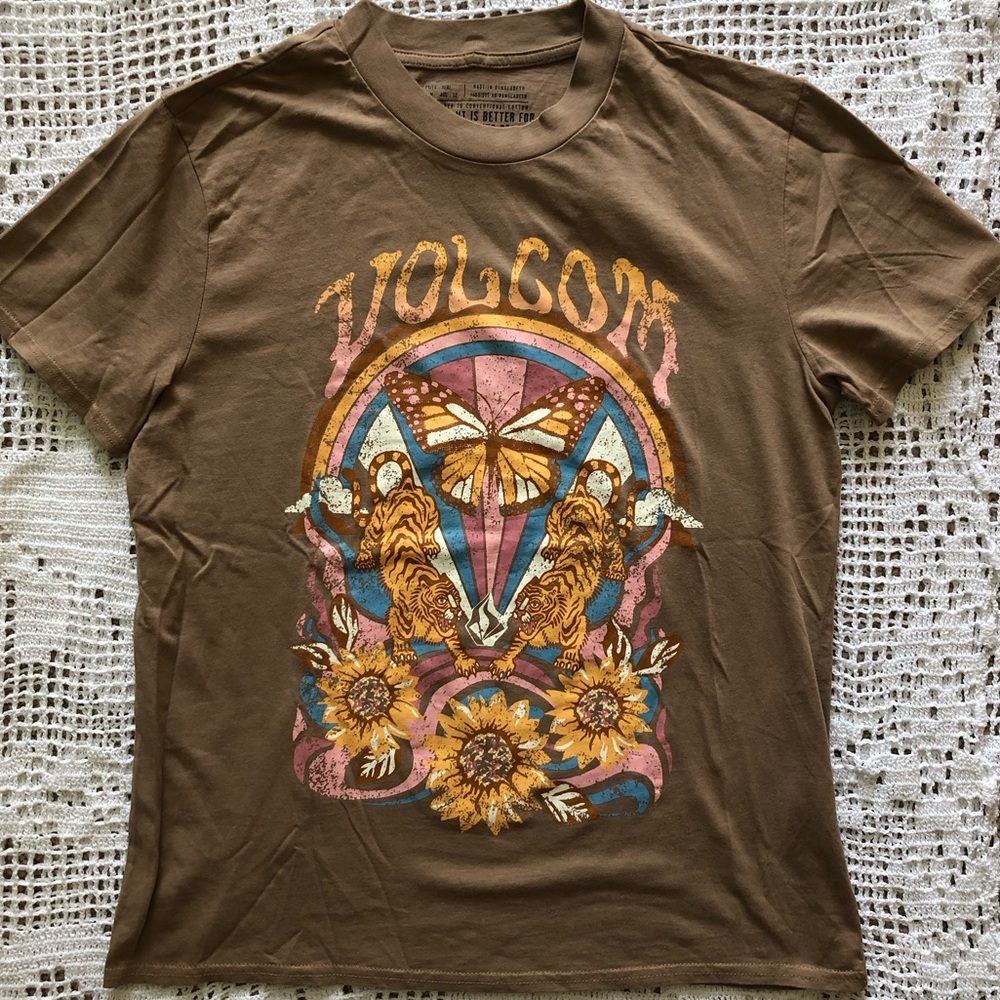 VOLCOM women’s short sleeve tee organic cotton size M